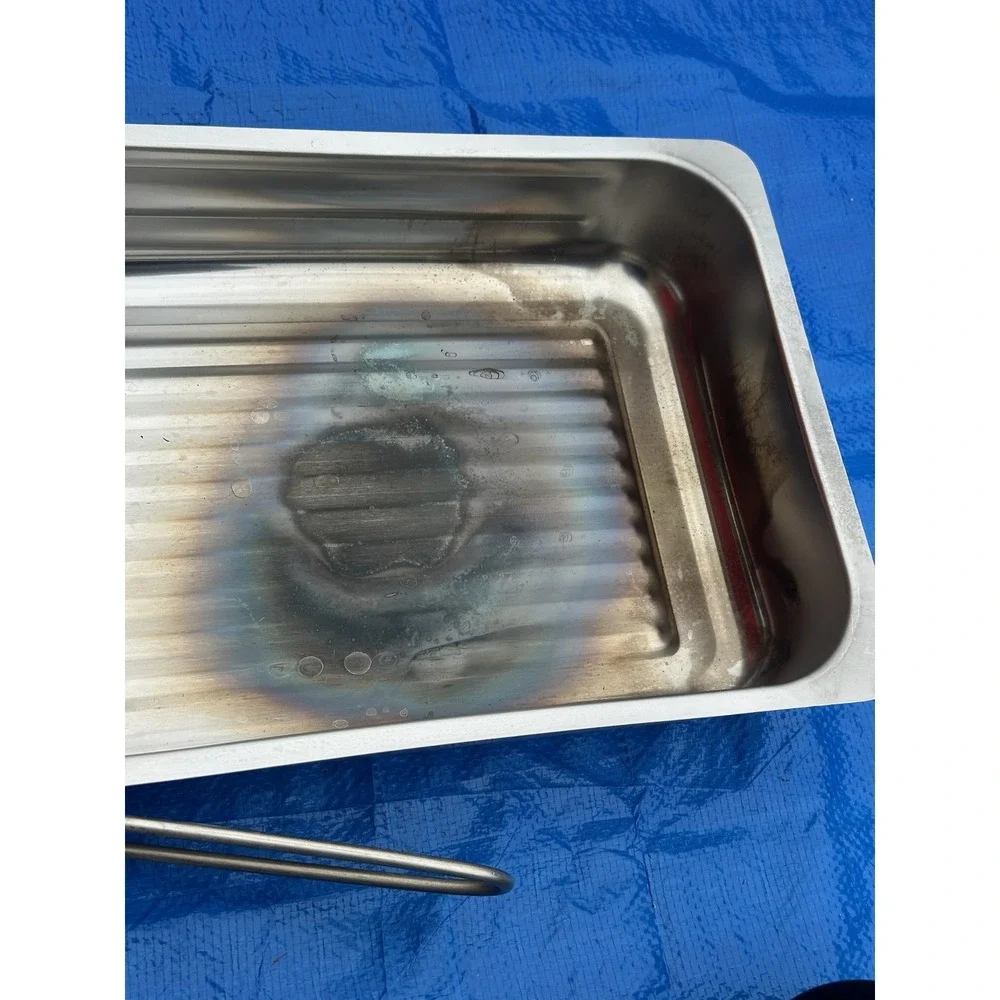 Cameron's Stainless Steel Smoker Box‎ Roasting Pan w/ Rack & Lid - Used Good